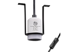 REPTI HOME Reptile Ceramic Holder Fixture, Heat Lamp Holder for Terrariums and Vivariums Light, Pet Heater Bracket for Tortoise, Gecko, Lizard, Bearded Dragon