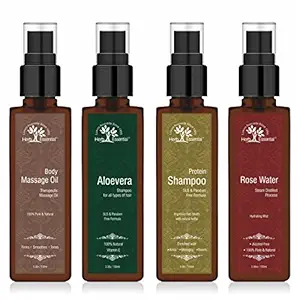 Herb Essential Protien Shampoo, Aloevera Shampoo, Body Massage Oil & Hydrating Mist - 100 ml each