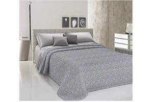 HomeLife Colcha Fina de Verano y Primavera para Cama de 135 cm | Edredón Estampado con Fantasía Colorada Fabricado en Italia | Ligera Colcha Cubrecama de Algodón | Beige, 220x280
