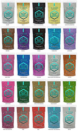 v1rtus Glitzer-Zusatzstoff für Dispersionsfarbe – Für die Verwendung auf Innen- und Außen-Wand, Decke, Holz, Metall, Lack, superflacher Farbe, matten, weichen, Glanz- oder Seiden-Farben ,100 g - 4