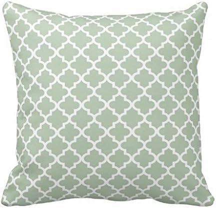 Moroccan Quatrefoil Pattern Zippered Pillow Case Cover Cushion Case for sofa 20x20 Inch (One side)