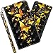 Produktbild COTDINFOR Motorola Moto One Hülle 3D-Effekt Painted cool Schutzhülle PU Leder Flip Bookcase Handy Tasche Schale mit Magnet Standfunktion Etui für Motorola Moto One / P30 Play Golden Butterflies YX.