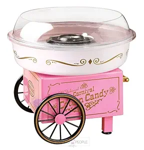 Cotton Candy Machine, Vintage Cart Shape Candy Floss Maker Red 450W High?Efficiency for Christmas for Family Gatherings for Birthdays for Children's Day