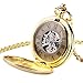 Produktbild DYH&PW Taschenuhr Goldener Anhänger Vintage automatische mechanische Taschenuhr offenes Gesicht römische Ziffern mit Goldener Kette für Männer Frauen