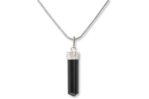 KRISTALGLOBE Black Tourmaline Pendant Necklace - Crystal healing jewellery-Healing crystal pendant necklace-black tourmaline jewellery