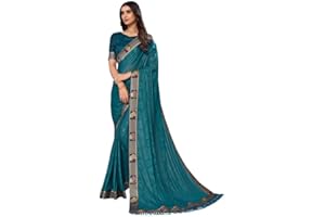 SIRIL Damen Spitze & Peral Arbeit Lycra Saree mit ungenähter Bluse Stück