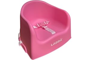 LADIDA Kindersitzerhöhung Ess-Hochstuhl Baby-Sitzerhöhung 3 Farben in Limette, Rosa oder Blau (Sitzerhöhung in Rosa 416)