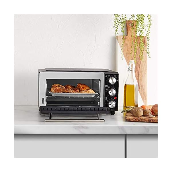 VonShef 13L Mini Backofen & Grill - 1000W - kompakt/klein/tragbar - Max. 230°C - Zum Grillen, Backen & Braten - 60 Min. Timer – Bild 3
