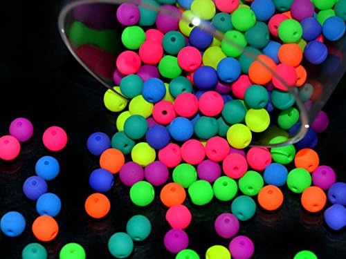 Czech Glass Round Pressed Beads Estrela NEON (UV Active) Mix 4 mm - 100 Pieces