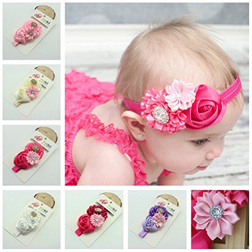 WINOMO 8 Colors Cute Infant Baby Girls Elastic Headband Hair Band Hair Accessories Photo Props C