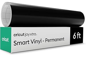 Cricut Joy Xtra Smart Vinilo Adhesivo Permanente - Rollo 24.1 cm x 1.8 m - Negro - Para Cricut, Manualidades, Ventanas y Decoración