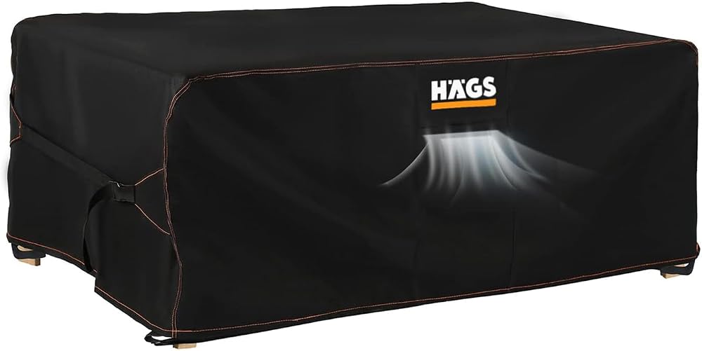 Haegs Bahçe Mobilyası Örtüsü, 200-160-74cm, Ağır Hizmet Oxford Kumaş, Su Geçirmez, Dış Mekan Veranda Masa Örtüsü, Havalandırmalı Masa ve Sandalye Koruma Kılıfı