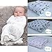 Hotportgift Baby Unisex Soft Swaddle Blanket Baby Muslin Blanket Wrap 47"*47" 100% Cotton (Grey Star)