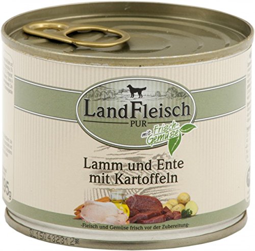 LandFleisch Hunde Dose Pur Lamm + Ente + Kartoffe