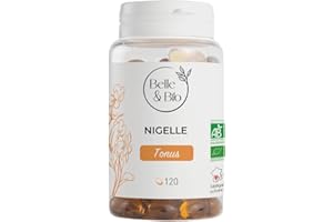 BELLE & BIO DÉFENSES NATURELLES - Huile de Nigelle Bio Certifée Ecocert - 120 capsules - Cure 2 mois - Complément Alimentaire BELLE&BIO - Fabriqué en France