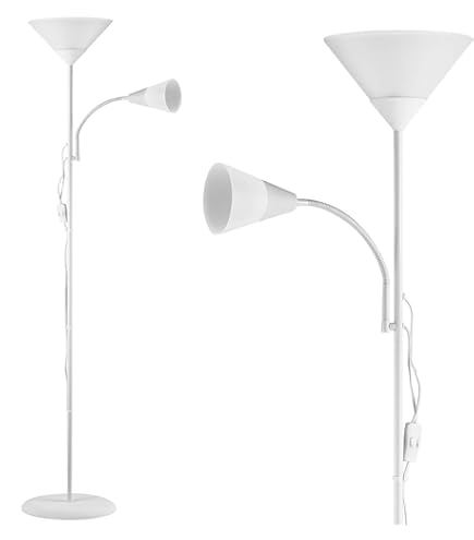 Tomshine Beige tafellamp, massief hout en daglicht, bureaulampen met vierkante stoffen lamp schaduw bruin basis voor