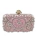 Produktbild XJYA Rosa Perlen Kupplung Frau Abendtaschen Herz & Blume Hochzeit Kristall Kupplungen Handtaschen Brautgeldbörsen Portemonnaie Party Tag Kupplungen Taschen