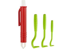 FYISWHO Lot de 4 pinces à tiques pour chiens et chats - Pour retirer les tiques en quelques secondes - Sûres pour les humains et les animaux - Rouge