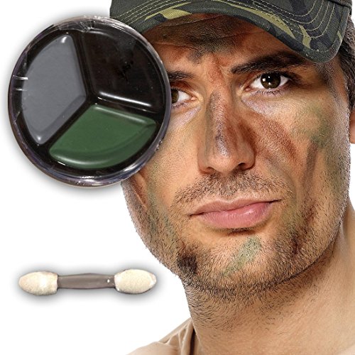 Tarnschminke Camouflage make up braun schwarz grün Soldaten Schminke Faschingsschminke Soldat Kämpfer