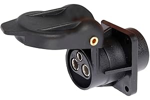 OROK - Fiche Femelle pour remorques, Socle remorque 3 Broches - 1 pièce - Plastique - Prise à Installer sur Le véhicule - Convient à Tous Types de véhicules - Accessoires universels pour remorque