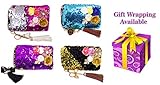 BOXO Best Gift Item for Women On Karwa Chauth and Diwali, Sequins Mermaid Handbag, Hand Clutch, 40 Grams, Multi Color, Set of 4