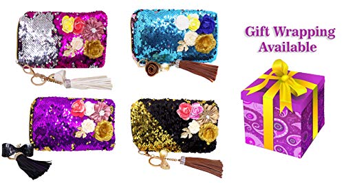 BOXO Best Gift Item for Women On Karwa Chauth and Diwali, Sequins Mermaid Handbag, Hand Clutch, 40 Grams, Multi Color, Set of 4