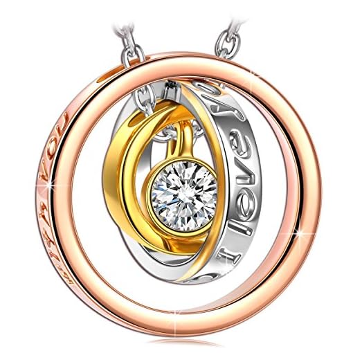 Idee Regalo Swarovski Natale.Kami Idea Regali San Valentino Donna Collana Trinita Mum I Love You Lettering Cristalli Di Swarovski Ciondolo Placcato In Oro Gioielli Per Natale Compleanno Anniversario Mamma Lei Madre Articoli Online