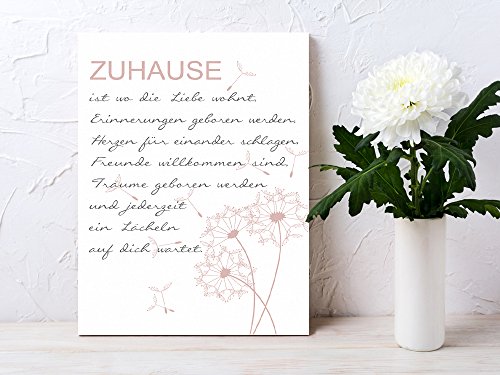 Graz Design® Kunstdrucke Wandbilder Hartschaumbilder Zuhause ist wo die Liebe wohnt Herzen (DIN A4) - 6