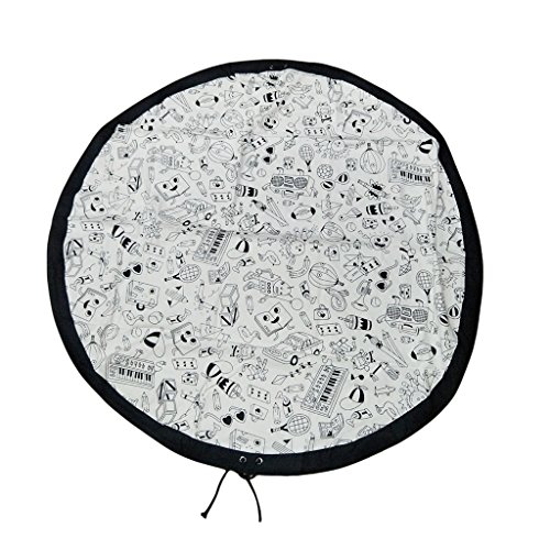 Preisvergleich Produktbild MagiDeal 2-in1 Spielzeugaufbewahrung Matte Spielzeugbeutel Spielzeugtasche aus Polyster , Camping Matte, Outdoor-Decke - Farbe Muster