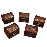 Meltset Schmuckbox aus Holz für Ringe Halsketten Ohrringe Armband Uhren 5 Stück