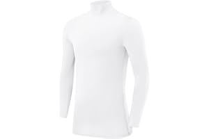 PowerLayer Kompressionsshirt Jungen - Compression Shirt Funktionssshirt Langarm - Laufshirt Jungen - Mock Neck Sportshirt - Longsleeve Oberteil Unterziehshirt