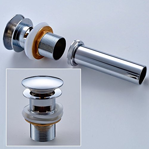 Auralum Ablaufventil Ablaufgarnitur Waschbecken mit überlauf Push Up Abfluss Pop-up - 7