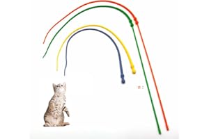 CYBERNOVA 2 szt. interaktywnej różdżki dla kota + 2 szt. wymienny silikonowy ogon dla kotów znudzonych w pomieszczeniach