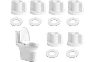 NOPKESV 6 pcs WC-Sitz Rückenmutter Unterlegscheiben Set M6 Gewinde WC-Sitz Unterseite Ersatz Toiletten Hardware Ersatz für Oben Montierte WC-Sitz Scharniere