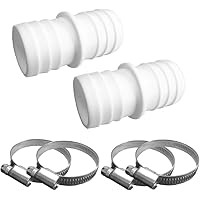 well2wellness® 2 x Schlauchverbinder 38 mm Plus 4 Schlauchschellen