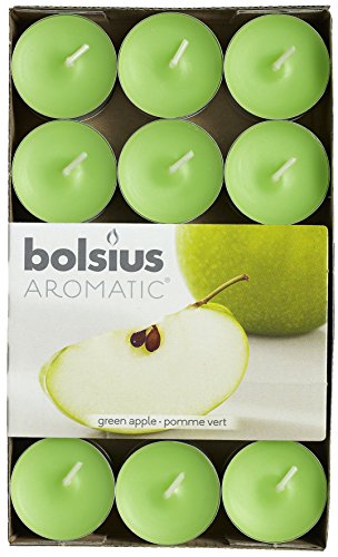 Aromatische Teelichte mit Duft "Green Apple, Paraffin Wax, Green Apple, 30 Stück