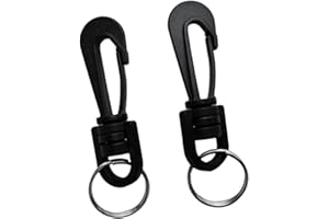 Homyl 2 Pieces Plastic Swivel Snap Hook Spring Clip for Scuba Diving Dive Light/Compass/Whistle Split Rings Keychain