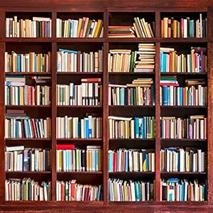 BELECO 6x6ft Bookshelf Backdrop Many Books on Bookshelf in Library Phtography Backdrop for Party Decoration Birthday YouTube Videos School Photoshoot Photo Background Props