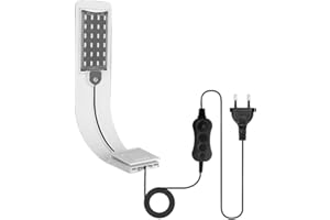 SENZEAL X5 LED Acquario Illuminazione Virgo Super Slim Acquario Luce LED Clip-on Lampada Lighting 220V 10W 1200LM per 10 a 15 Pollici Serbatoio di Pesce Bianco e Luce Blu (Bianco)