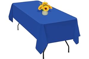 TERUNTRUE 1 Pack Royal Blue Polyester Tablecloth for 6 Ft Rectangle Table,60 x 102 inch Polyester Fabric Table Cloth Wrinkle Resistant Washable Table Cover,for Wedding,Birthday,Party,Banquets Decorate