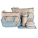 SODIAL(R) 5pcs Baby Changing Diaper Nappy Bag Mummy Shoulder Handbag Set Sky Blue