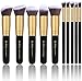 BS-MALL(TM) Premium Synthetic Kabuki Makeup Brush Set Cosmetics Foundation Blending Blush Eyeliner Face Powder Brush Makeup Brush Kit (10pcs, Golden Black) RS.999.00