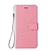 Produktbild DENDICO Sony Xperia XA2 Ultra Hülle, Flip Brieftasche Tasche Handyhülle mit Standfunktion und Kartenfach, Magnetverschluss Leinwand Wallet Etui TPU Schutzhülle für Sony Xperia XA2 Ultra - Pink