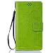 Produktbild Xperia M2 Hülle, Sony Xperia M2 Hülle, M2 Hülle, Anlike Löwenzahn und Liebhaber für [Sony Xperia M2 (4,8 Zoll)] Handyhülle, Schutzhülle / Ledertasche / Tasche / Case / Cover / Flip Brieftasche Bookstyle Kartenfach Standfunktion Handytasche mit Abnehmbar Handy Lanyard - grün
