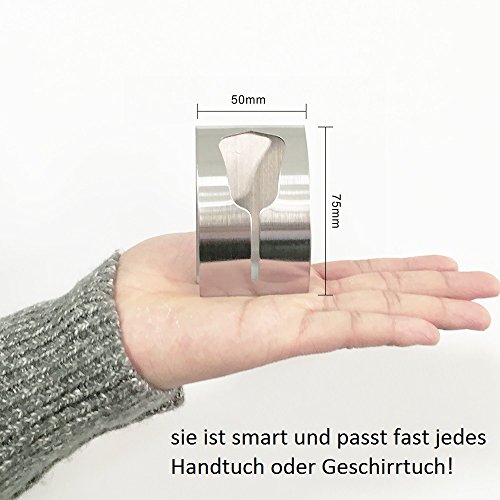 Handtuchklemme Selbstklebend aus Edelstahl 75 x 50 mm in Silber (2stk) - 3