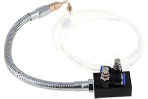 ChgImposs Sistema de pulverización de lubricación de refrigerante con válvula de retención y tubo flexible de acero inoxidable para corte de metal, máquina de enfriamiento, tubo de aire, taladro de