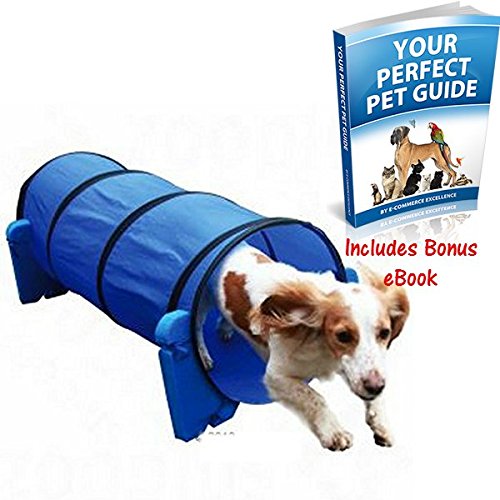 Small-Dog-Agility-Tunnel-Made-From-Nylon-And-Rests-On-Rigid-Foam-Board-Supports-Easy-To-Assemble-And-No-Tools-Are-Needed-Great-For-Small-Dogs-And-Puppies