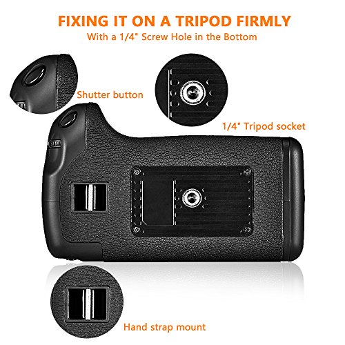 FOSITAN BG-1V Porte-cl  s verticale DSLR Canon  support de batterie Remplacement Canon pour BG-E18  compatible avec la cam  ra Canon 750D   760D   T6i   T6s   X8i   8000D