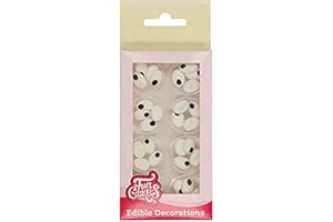 FunCakes Sugar Decorations Eyes Oval: Prêt à utiliser pour la décoration de gâteau, muffins et muffins Halloween effrayants ou monstres et plus, certifié sans gluten, ensemble / 32 6 Grams