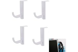 GNAUMORE Hook Headphones Self-Adhesive, Headphone Headset Holder Monitor, Headphone Monitor Stand Holder, Universal Headset Holder, Headphone Hook, White, Adhesive Headset Hook for Home Office Headphone